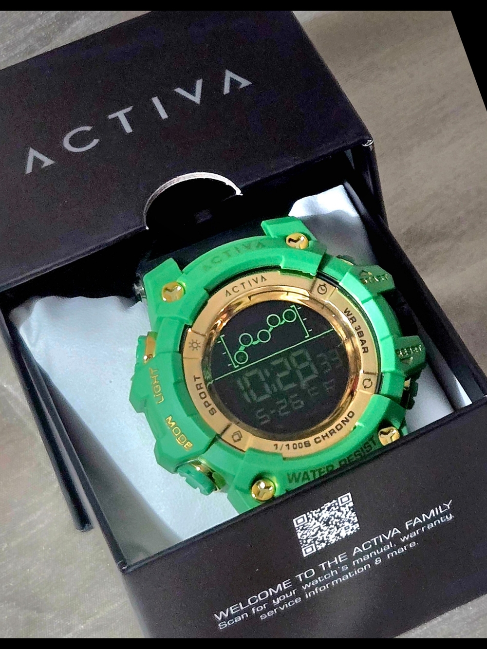 Ativa Green Digital Sport Watch - Water Resistant Wearable By Invacti